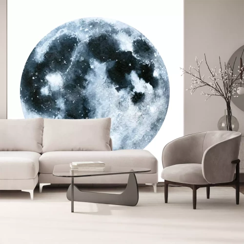 Sticker Big watercolor moon illustration