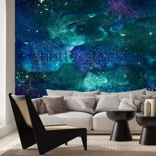 Fototapete Aquarellmalerei des Weltraums