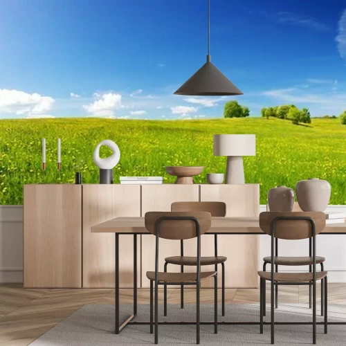 Fototapete Gras in idyllischer Landschaft