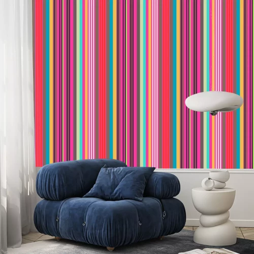 Tapete Grelles Muster mit Streifen mit Rosa