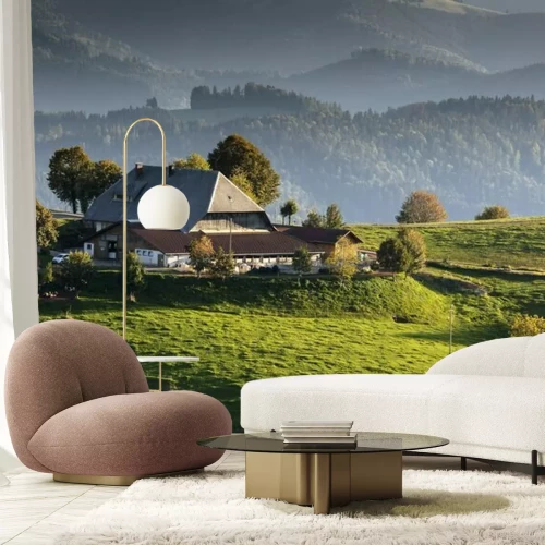 Fototapete Wiese am Bauernhof