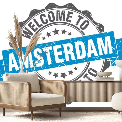 Sticker Amsterdam round ribbon seal