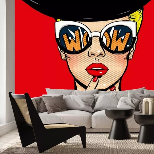 Sticker Elegante Frau mit Hut und Brille