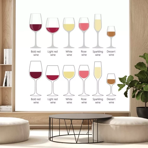 Sticker Gläser für verschiedene Arten von Wein Beschriftungen