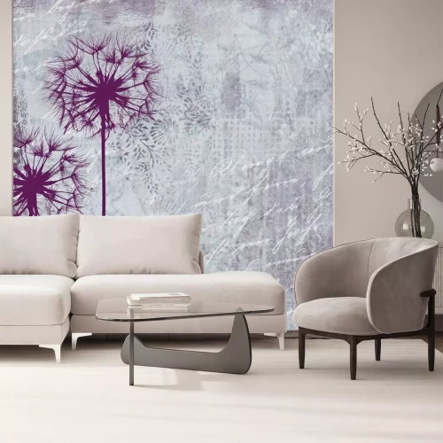 Fototapete Pusteblume und Aufschriften