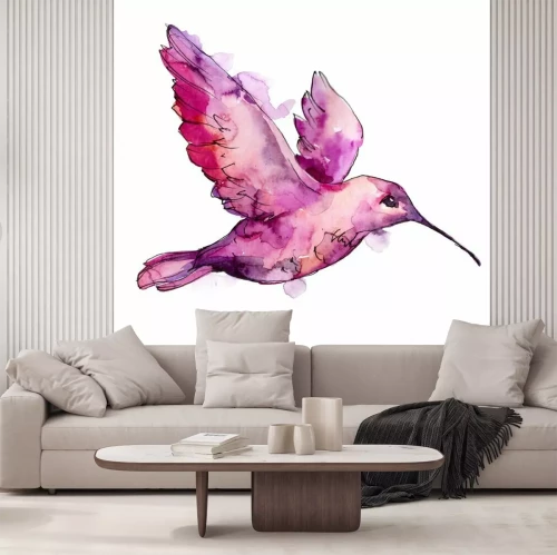 Sticker Mit Wasserfarben gemalter Vogel