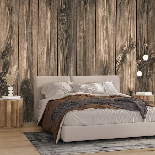 Fototapete Abgenutzte braune Bretter