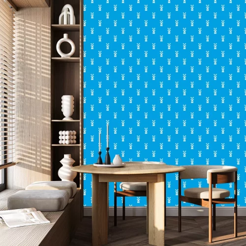 Tapete Farm windmill pattern vector seamless blue repeat for any use