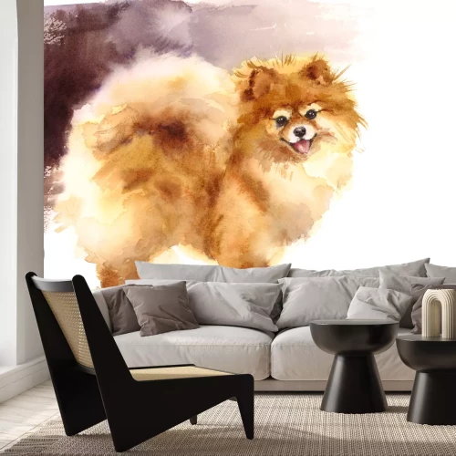 Fototapete Hund mit Aquarellfarbe gemalt