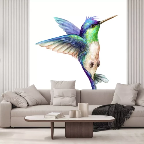 Sticker Grafik eines farbenprächtigen Vogels im Flug