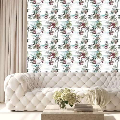 Tapete Abstrakter Meeres- und Vegetationsstrand