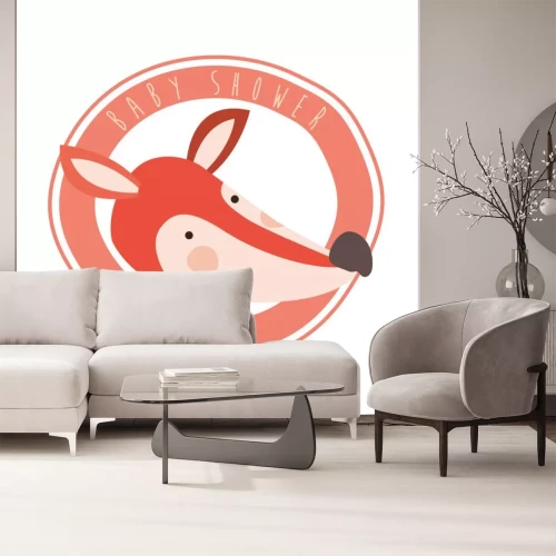 Sticker Füchse Porträt eines Fuchskopfes in einem Kreis mit einer Inschrift