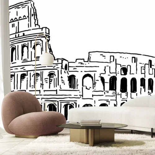 Sticker Colosseum Rome drawing vector