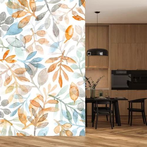 Sticker Aquarell-Blätter in Herbstfarben