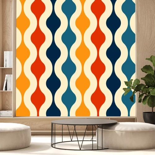 Fototapete Retro seamless pattern - colorful nostalgic background design