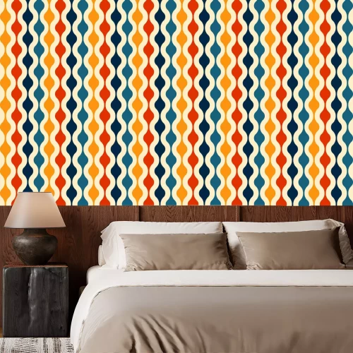 Tapete Retro seamless pattern - colorful nostalgic background design