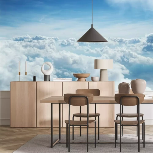 Sticker Wolken vor dem Hintergrund eines azurblauen Himmels