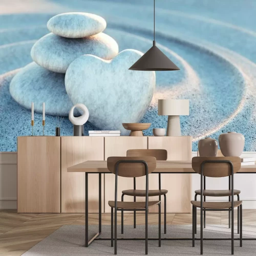 Fototapete Herzförmiger Stein am Sand