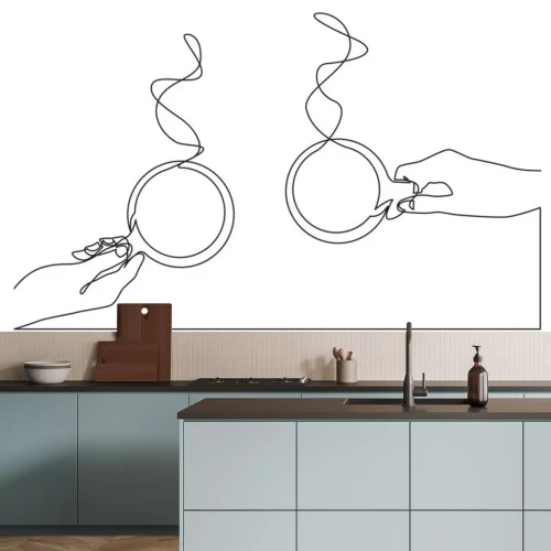 Sticker Kaffeetassen minimalistische Grafik