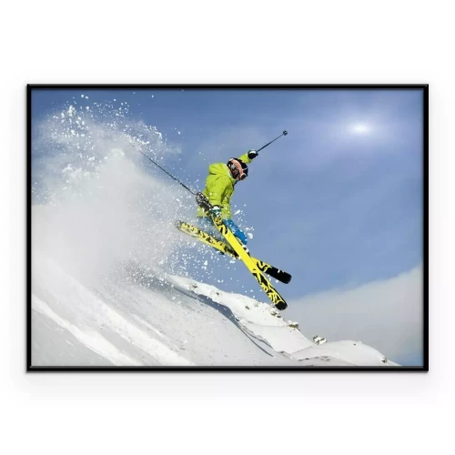 Poster Skifahrer auf der Piste