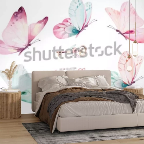 Fototapete Schmetterlinge in Pastelltönen