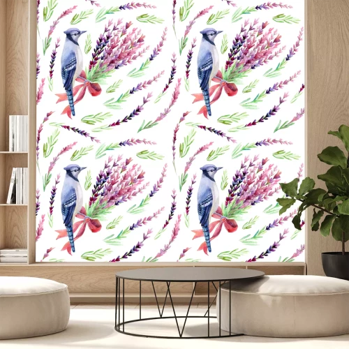 Fototapete Vögel Blumen in einem Strauss