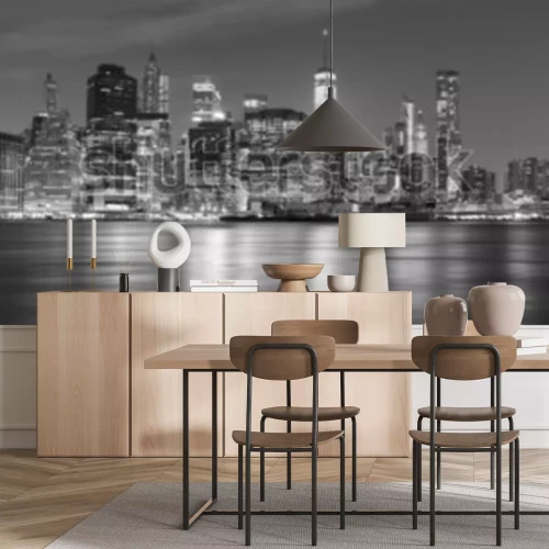 Fototapete Schwarz-weißes Panorama von NY