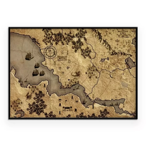 Poster Eine Fantasiekarte aus der Antike