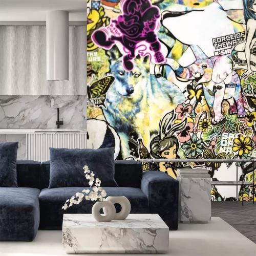 Sticker stickers on the wall