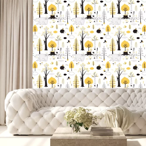 Tapete Herbstwaldmuster