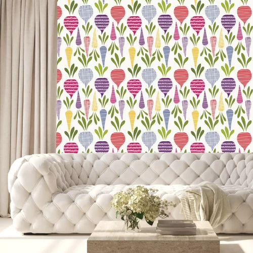 Tapete Gemusterte bunte Karotten und Rüben