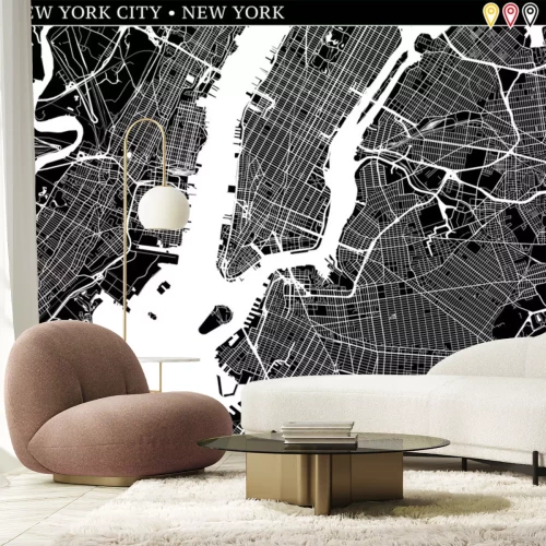 Sticker Simple map of New York City, New York
