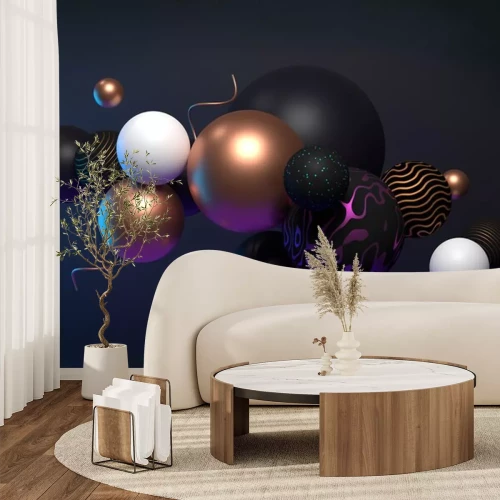 Sticker 3d-Planeten, die zusammengeballt sind