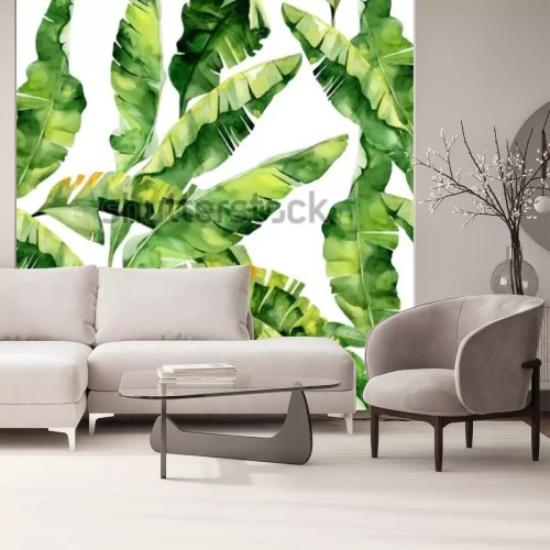 Fototapete Aquarell Palmblätter