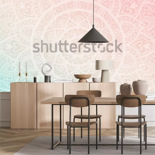 Sticker Verträumt Gradientenbild mit Mandala-Muster. Vektorhintergrund für Yoga, Meditationsplakat.