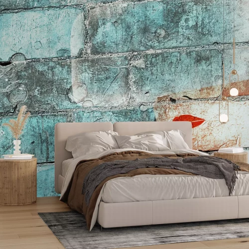 Fototapete Gesicht einer Frau an Mauer gemalt