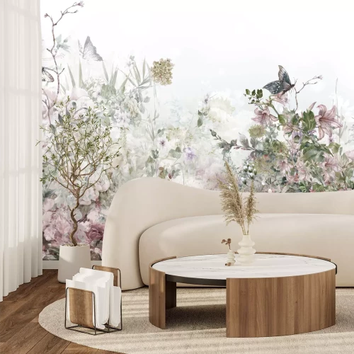 Fototapete Blumen Aquarell