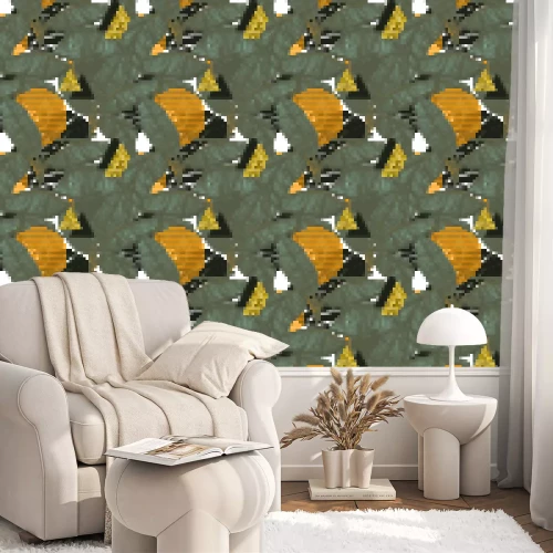 Tapete Bananenbaumblätter in Blau