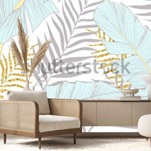 Fototapete Muster in Pastellfarben mit Natur