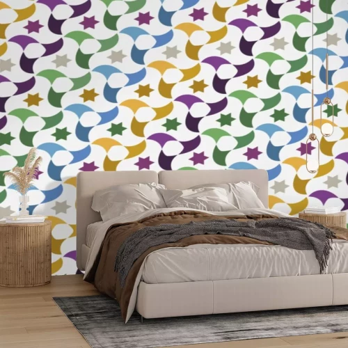 Sticker Arab tiles, mosaic, color background, movement design