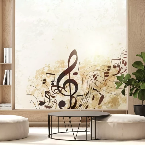 Sticker Noten Violinschlüssel im Retro-Stil