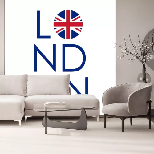 Sticker London typography design with circle UK flag. London banner, poster, sport t-shirt print design and apparels graphic. Vector illustration.