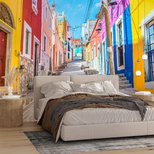 Fototapete Bunte Straßen in der Stadt