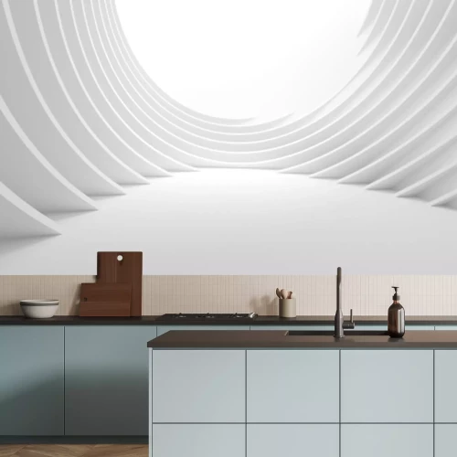 Fototapete Futuristische 3D-Weißarchitektur