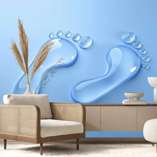 Fototapete Wasser-Fußabdruck