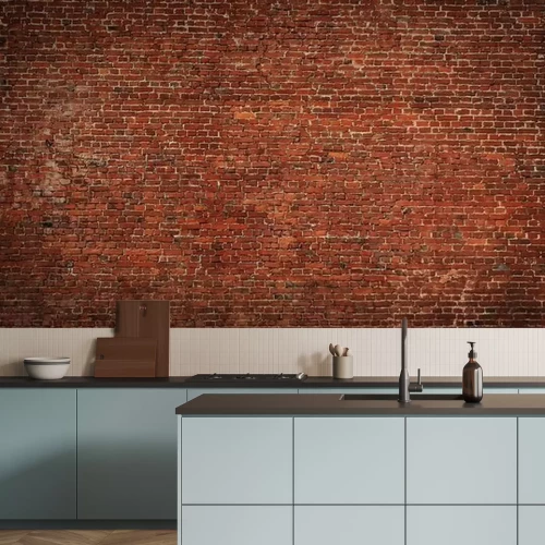 Fototapete Ein Weitwinkelfoto einer Mauer