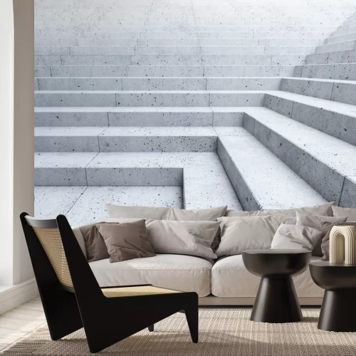 Sticker empty stairs in the city