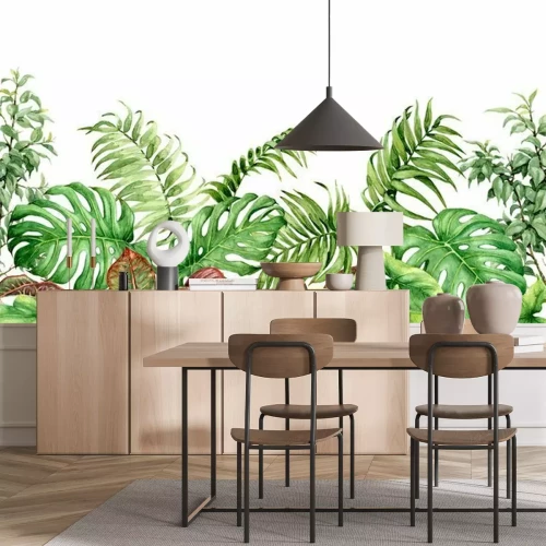 Sticker Tropical Plants Seamless Border