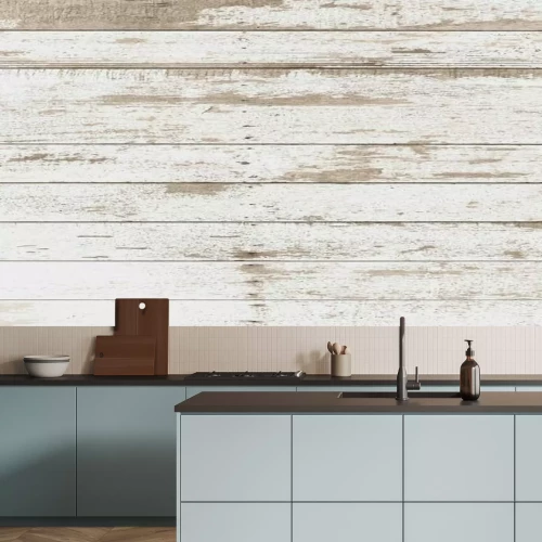Fototapete Weiße Holzplanke Textur