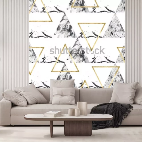 Fototapete Glamour Marmor und Dreiecke
